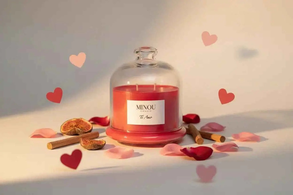 Candela Profumata Artigianale TI AMO | Cera di Soia | Minou Candle