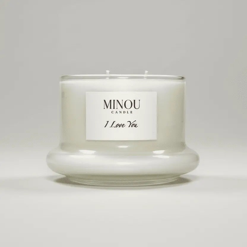 Candela profumata naturale alla I LOVE YOU | Cera di Soia | Minou Candle