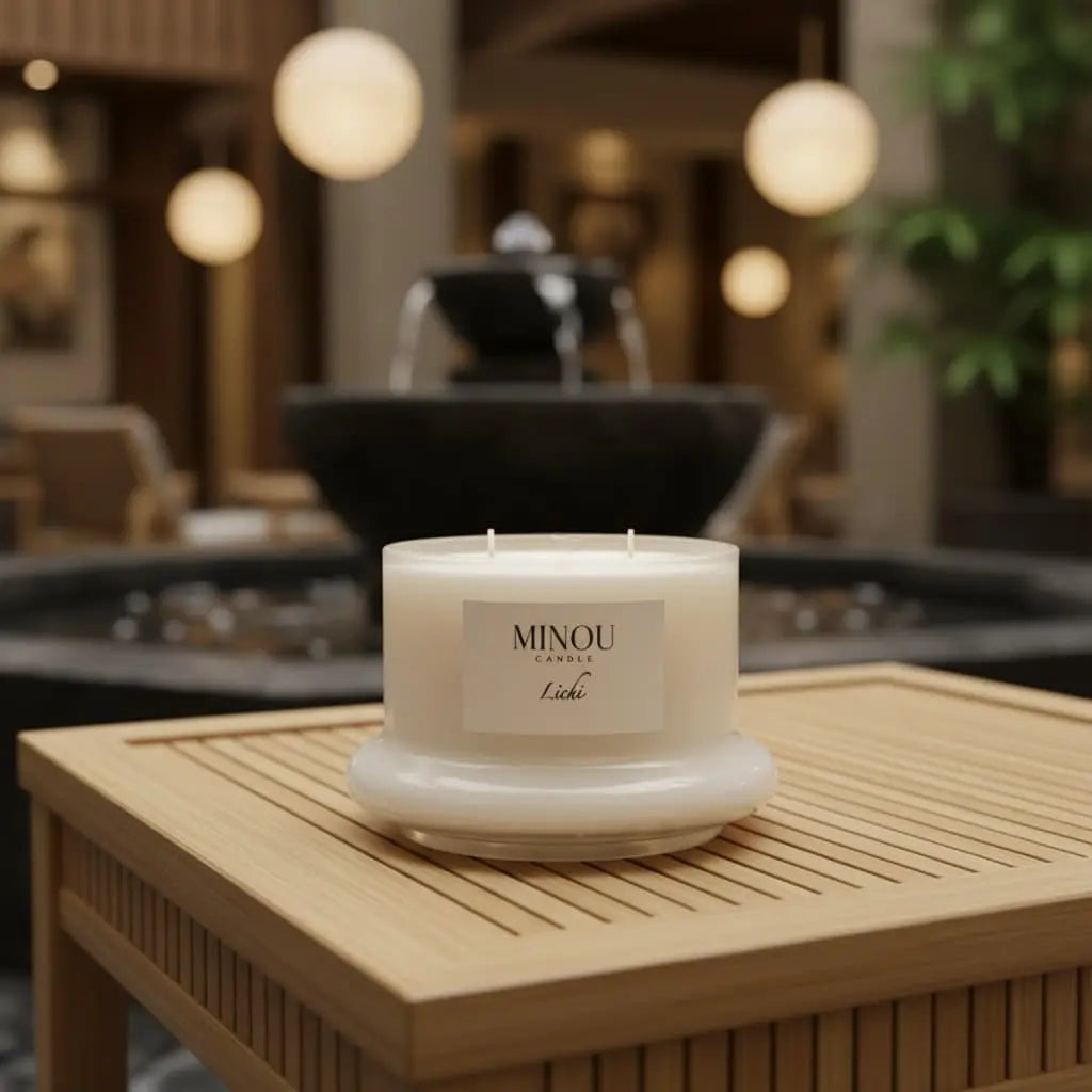 Candela profumata naturale alla LICHI | Cera di Soia | Minou Candle