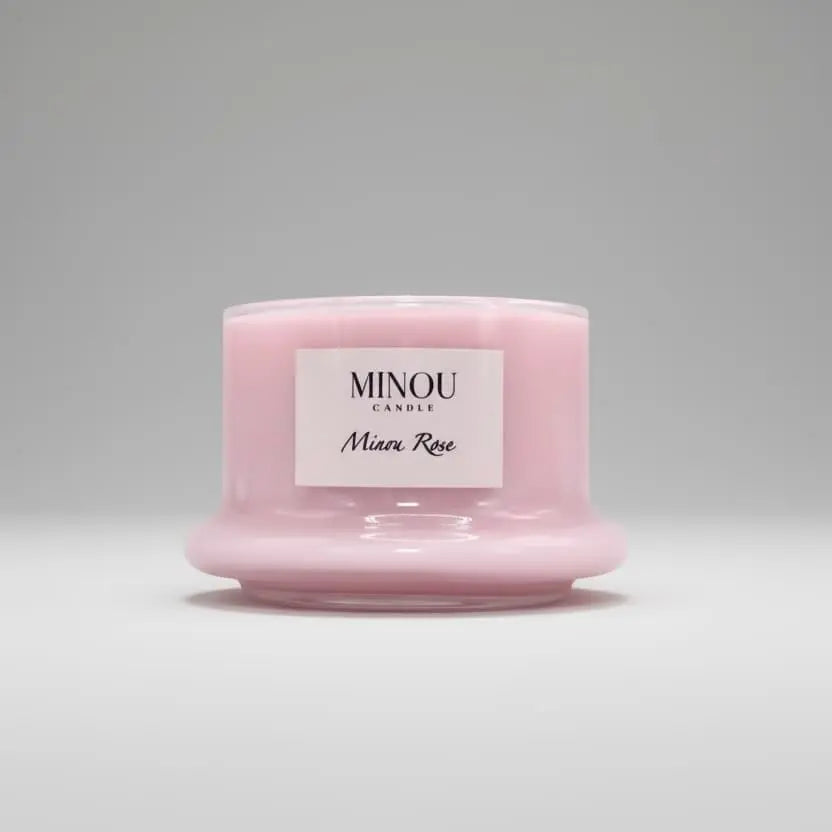 Candela profumata naturale MINOU ROSE | Cera di Soia | Minou Candle