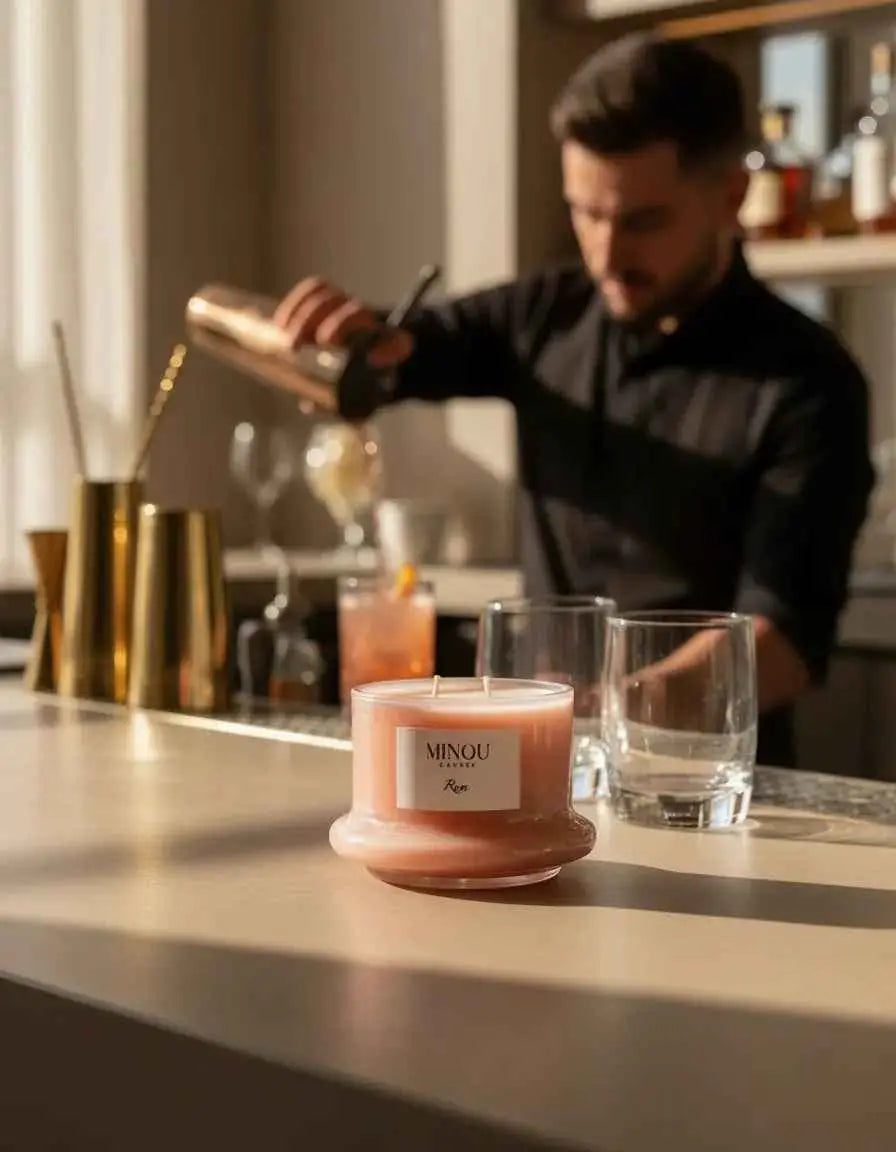 Candela profumata naturale al RUM | Cera di Soia | Minou Candle