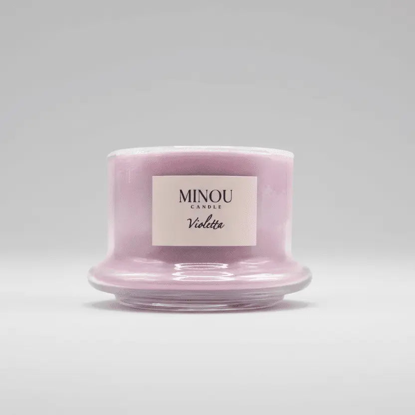 Candela profumata naturale alla VIOLETTA | Cera di Soia | Minou Candle
