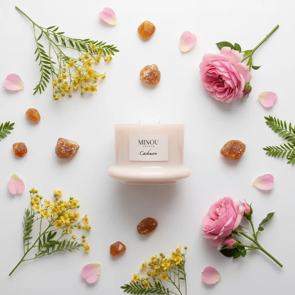 Candela Profumata Naturale al CASHMERE | Cera di Soia | Minou Candle