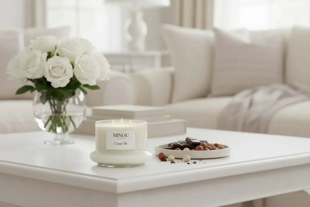 Candela profumata naturale alla I LOVE YOU | Cera di Soia | Minou Candle