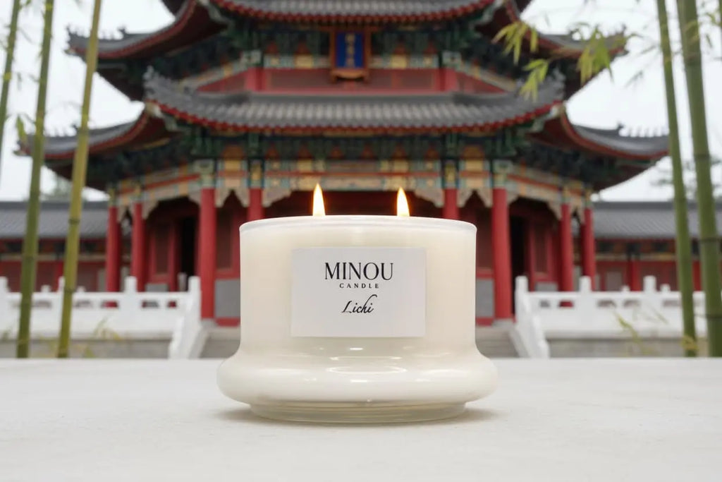 Candela profumata naturale alla LICHI | Cera di Soia | Minou Candle