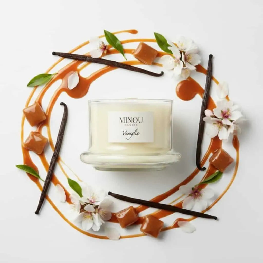 Candela Profumata alla VANIGLIA | Cera di soia | Made in Italy | Minou Candle